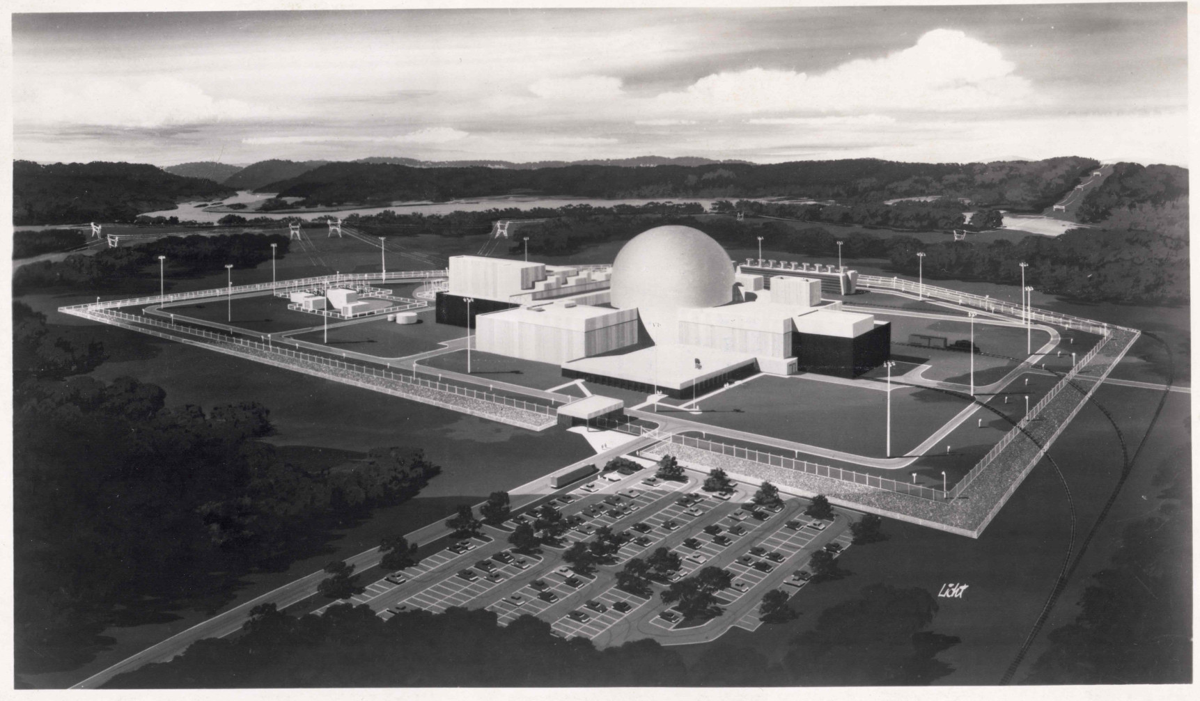 Artists rendition of the Clinch River Breeder Reactor Plant