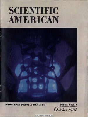 The Scientific American cover showing LITR Cerenkov radiation