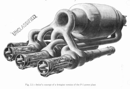 A wild looking nuclear jet engine concept art
