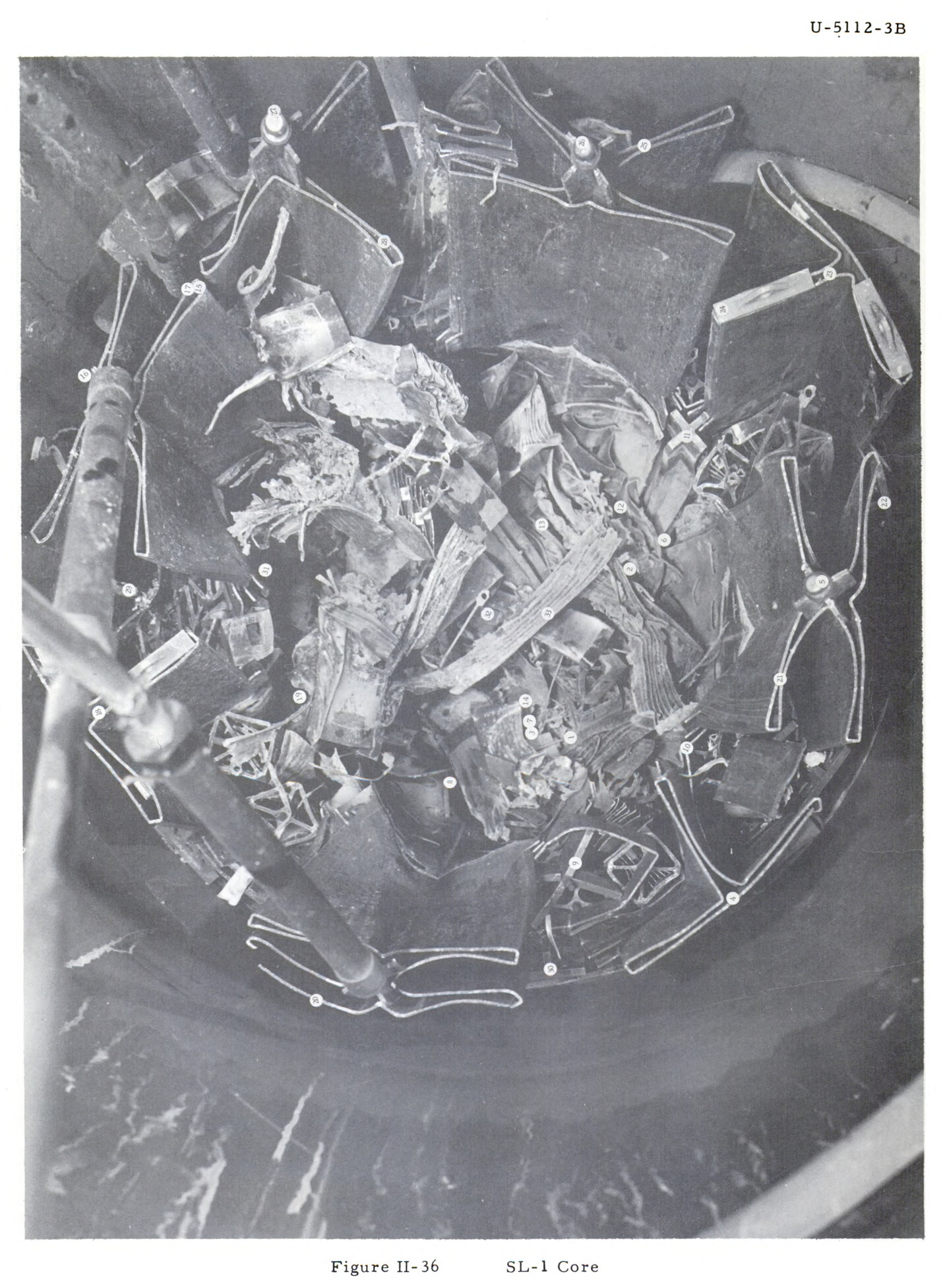 The destroyed SL-1 nuclear core after the accident