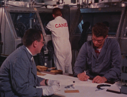 Workers doing fuel development at the Connecticut Aircraft Nuclear Engine Laboratory (CANEL)