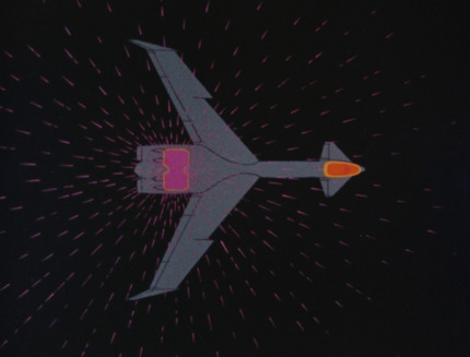 Diagram showing radiation fields around a nuclear-powered jet and talking about radiation shielding