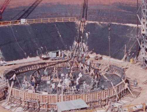 Biological shielding and spent fuel basin. The shielding was 11 feet thick