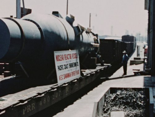 Vessel being shipped by rail